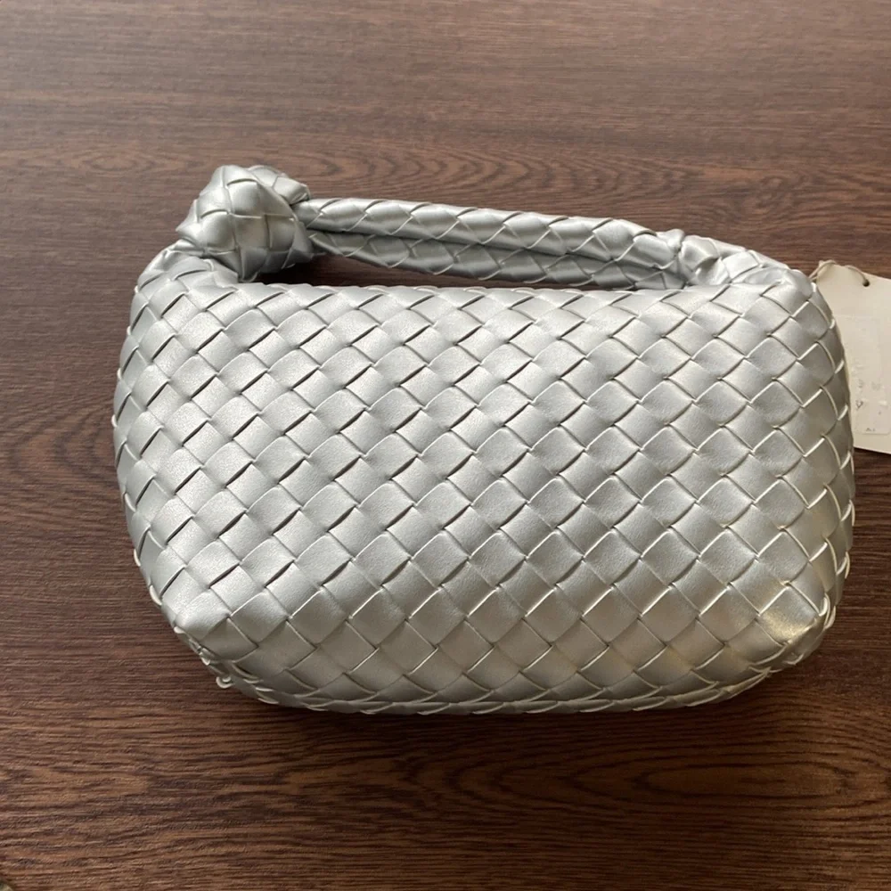 Mini Woven Handbag Clutch from A New Day in silver new 🆕